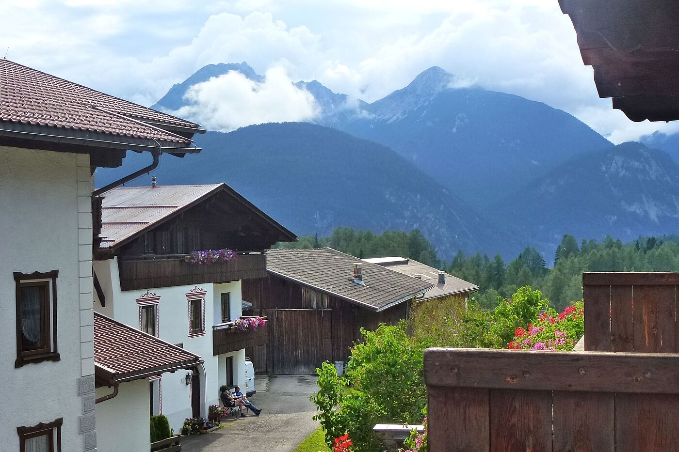 Blick vom Übernachtungsquartier in Obsteig-Holzleiten