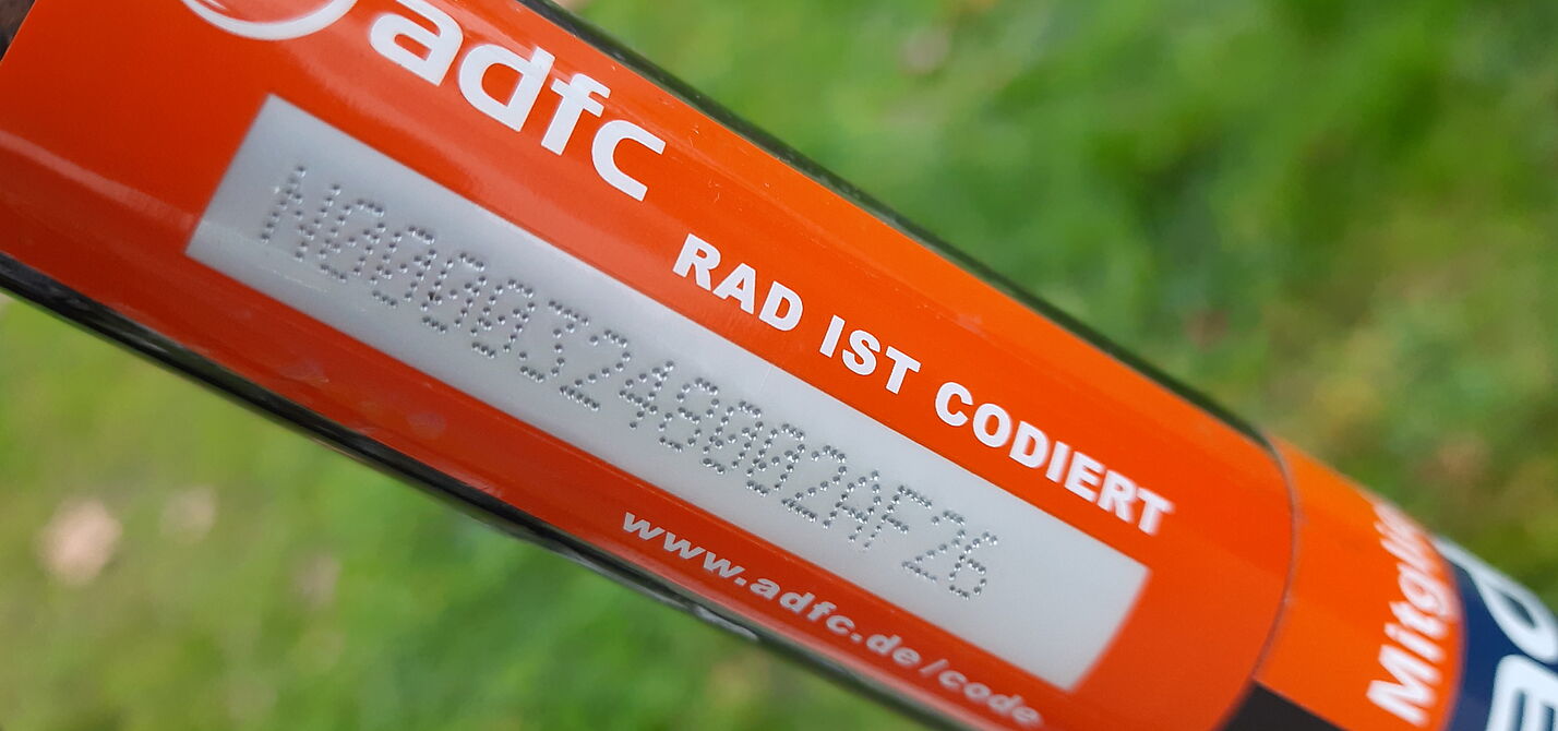 Fahrrad codiert mit Nadelmarkierer Fahrrad codiert mit Nadelmarkierer