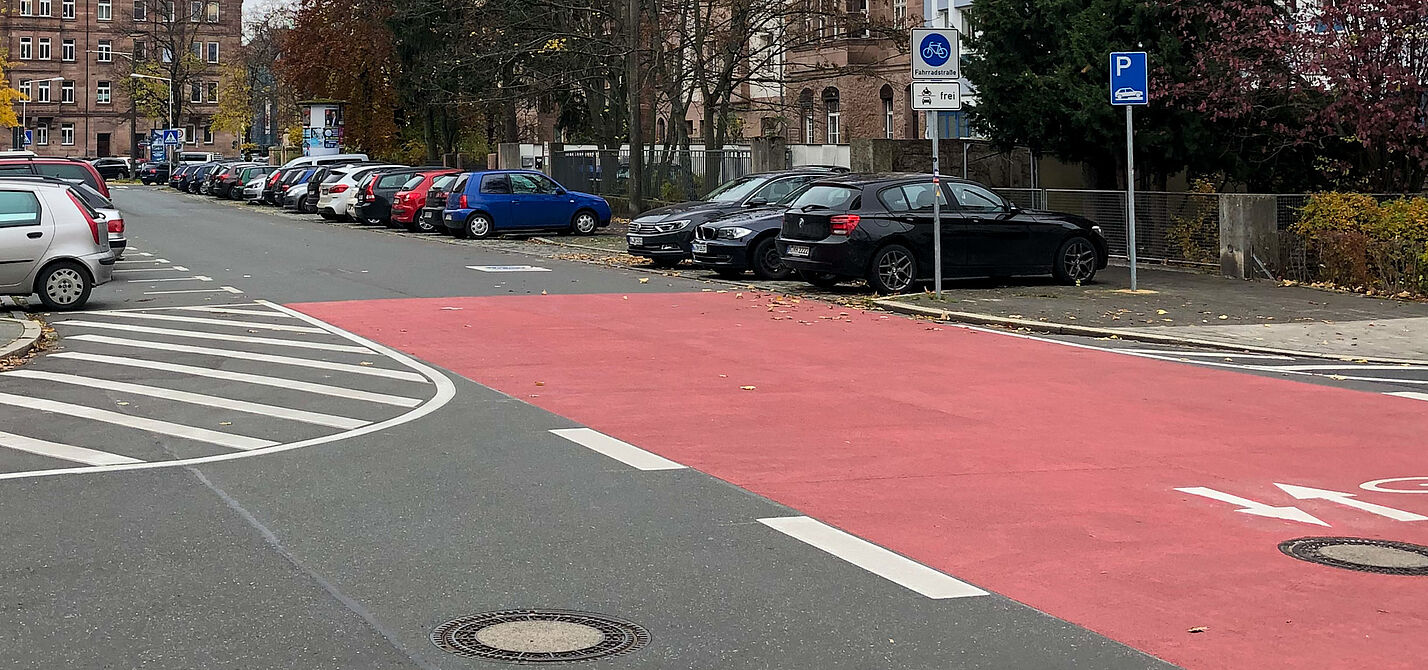 Fahrradstraße in Nürnberg Fahrradstraße in Nürnberg