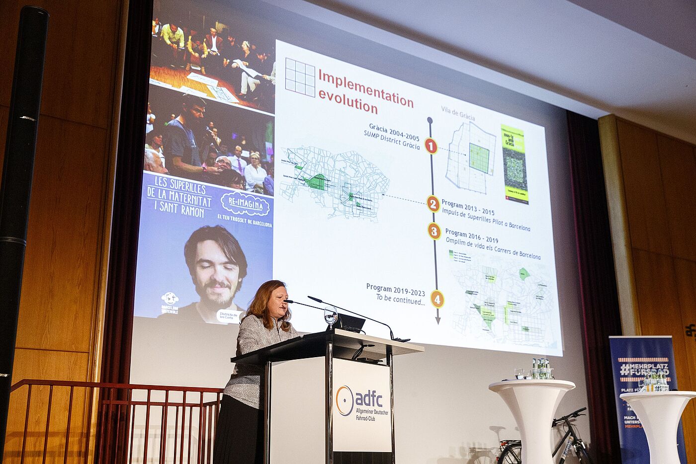 Die technische Koordinatorin Cynthia Echave von der Agentur für Stadtökologie in Barcelona zeigte das Konzept der Superblocks. Die technische Koordinatorin Cynthia Echave von der Agentur für Stadtökologie in Barcelona zeigte das Konzept der Superblocks.